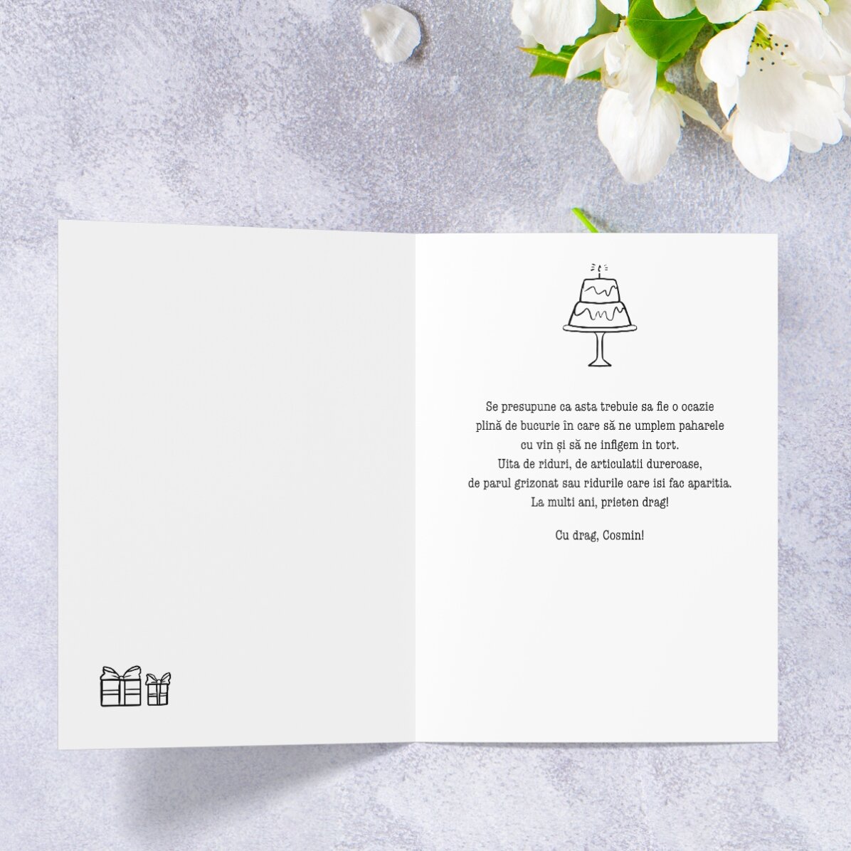Personalised greeting card with text - WE HAVE CAKE!