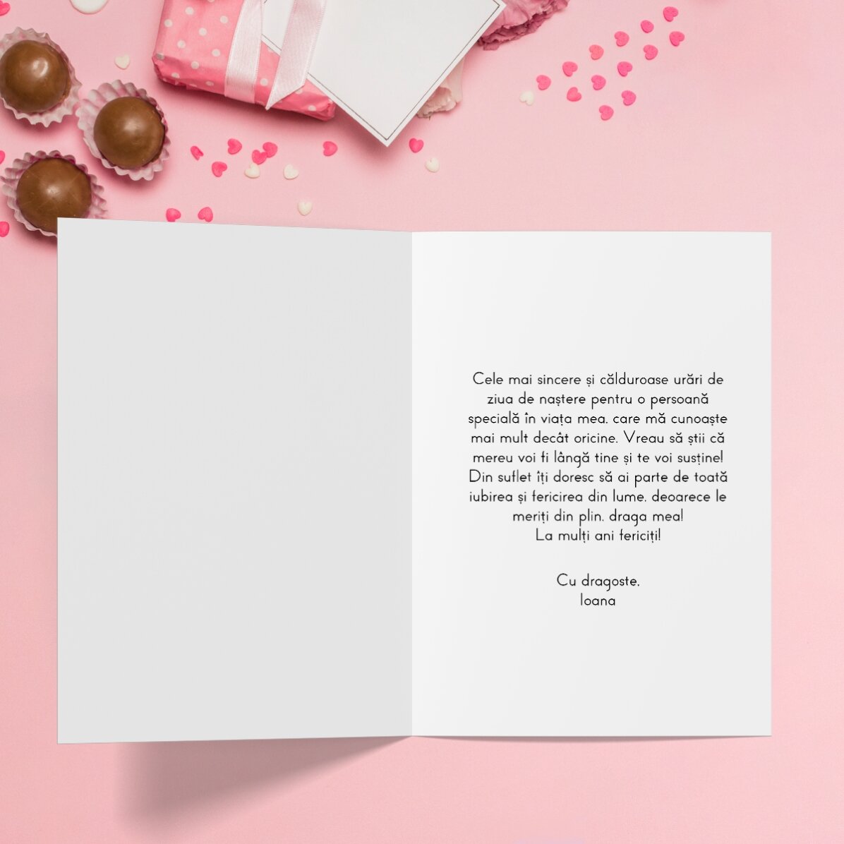 Personalised greeting card with text - Balloons