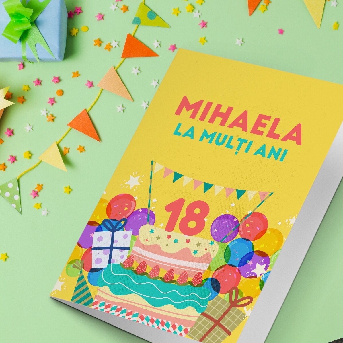 Personalisierte Grußkarte mit Text – Happy Birthday!