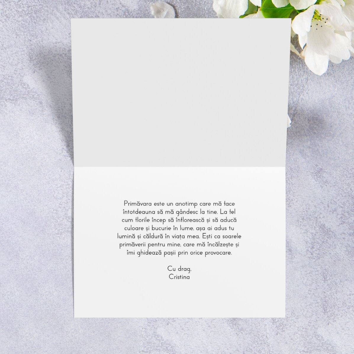 Personalisierte Grußkarte mit Text – Tulips