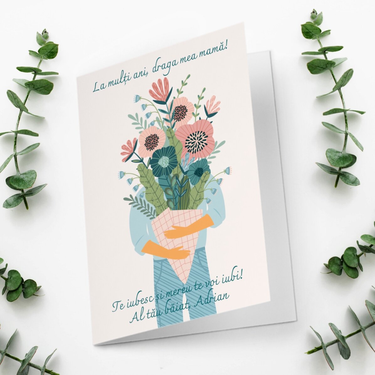 Personalisierte Grußkarte mit Text – Ein Strauß voller Liebe!