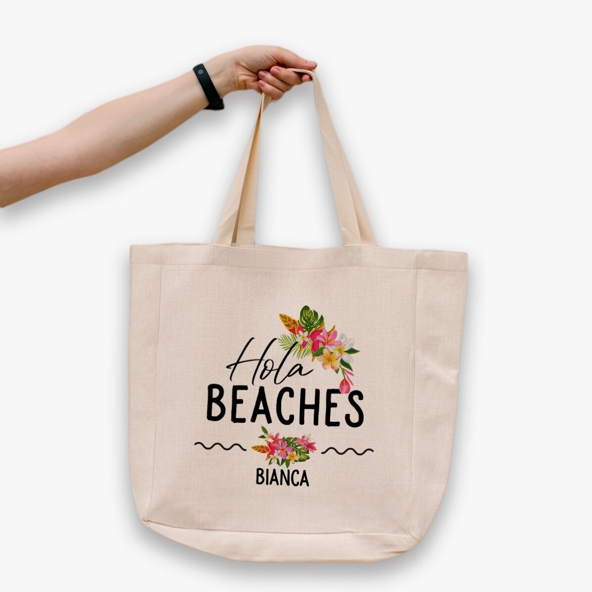 Personalisierte Strandtasche mit Aufdruck – Hola Beaches