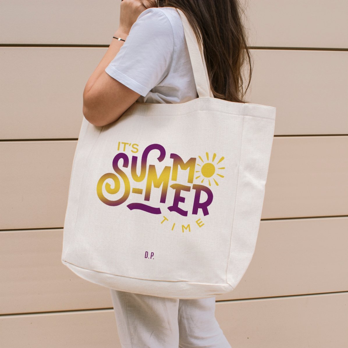 Personalised beach bag with text - It