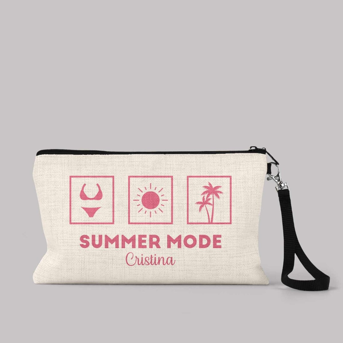 Personalisierte Accessoire-Tasche mit Text – Summer Mode