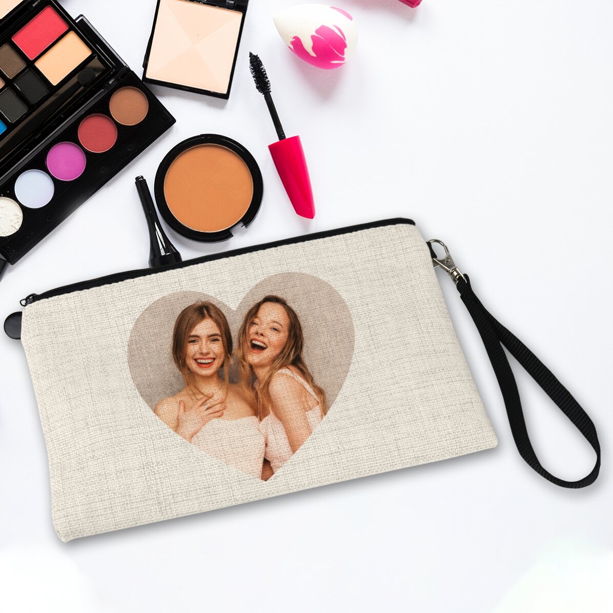 Personalisierte Kosmetiktasche mit einem Foto – Herz