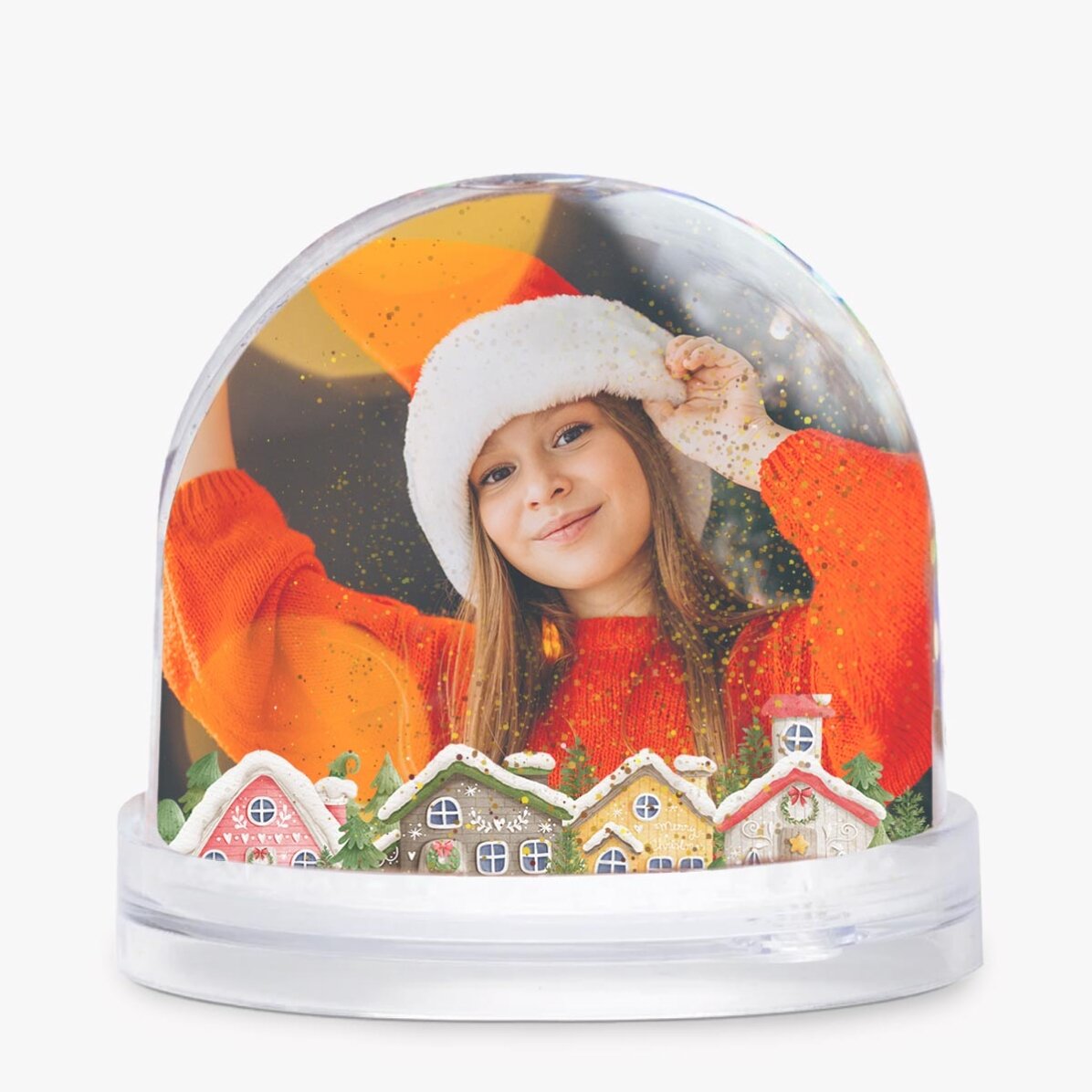 Personalisierte Schreibtischkugel mit Botschaft und Foto – Weihnachten