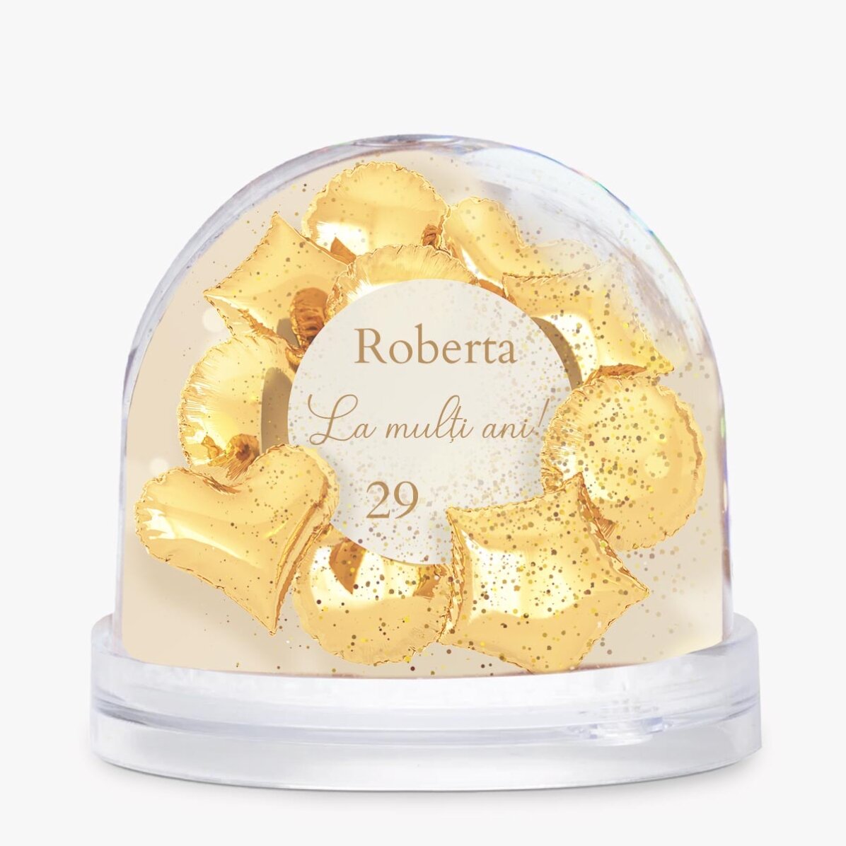 Personalisierte Schreibtischkugel mit Foto und Text – Birthday Balloons