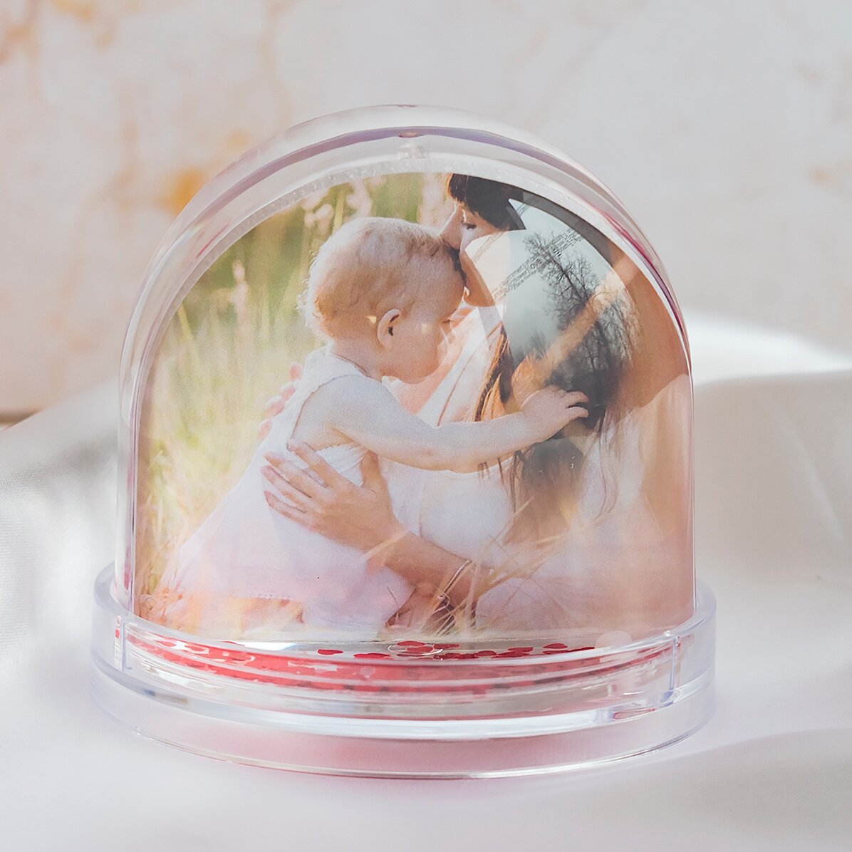 Personalisierte Schreibtischkugel mit Foto und Text – Die beste Mama