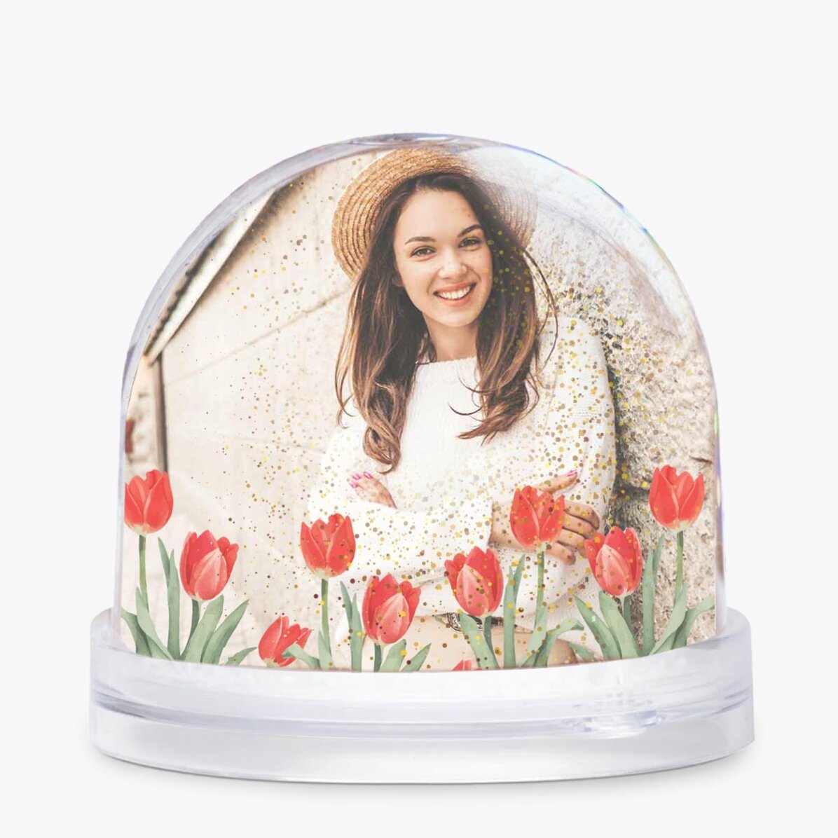 Personalisierter Schreibtischglobus mit Foto und Text – Ein wunderschöner Frühling, so wie du