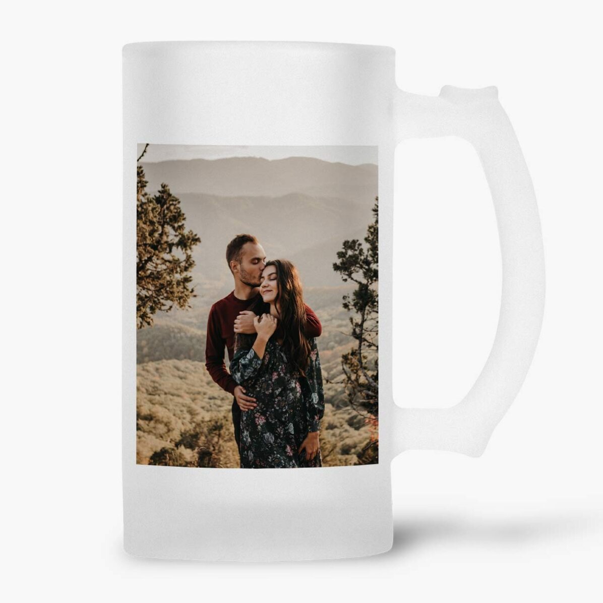 Personalised beer mug with 2 photos