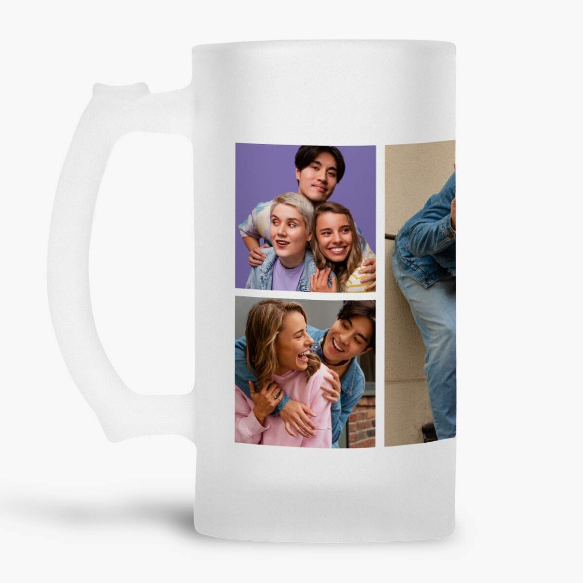 Personalised beer mug with 5 photos