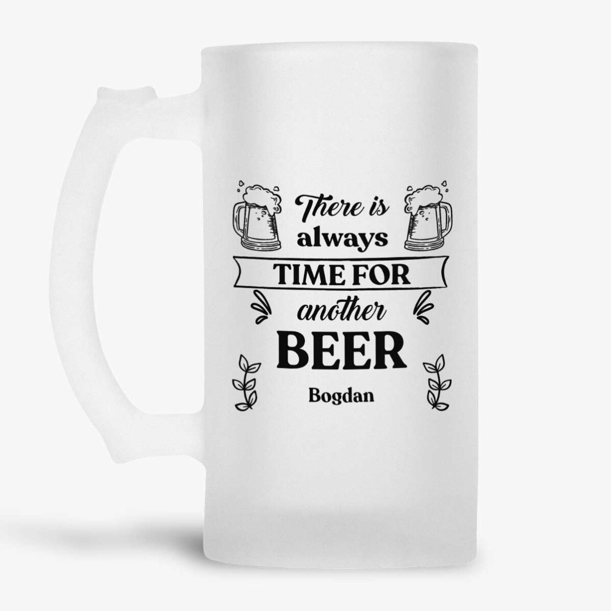 Personalisierter Bierkrug mit Botschaft – Time for Beer