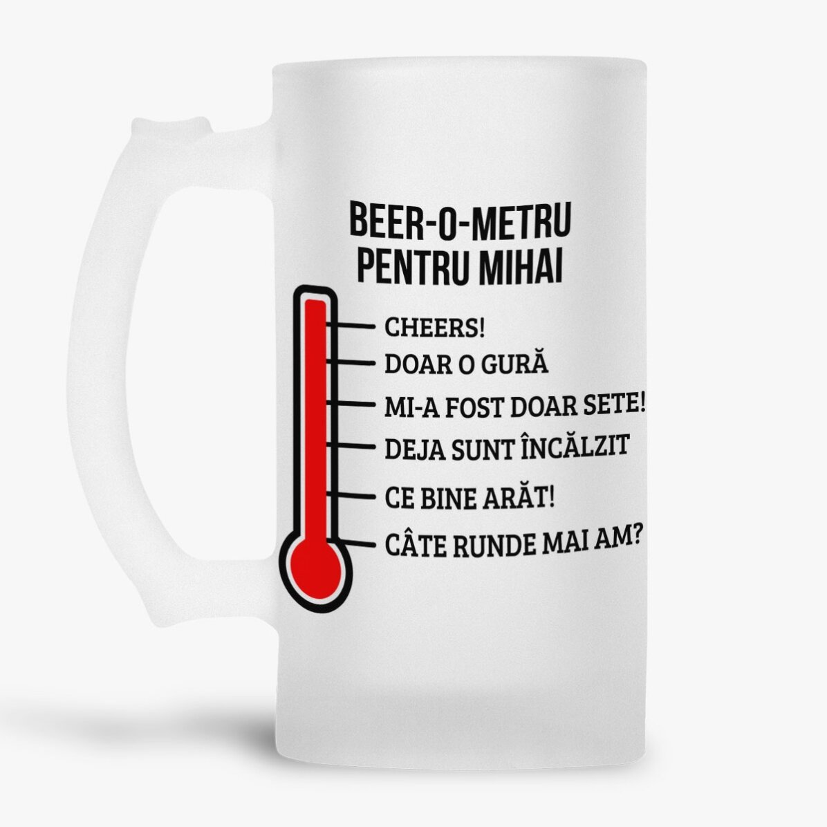 Personalisierter Bierkrug mit Text – Beer-o-meter