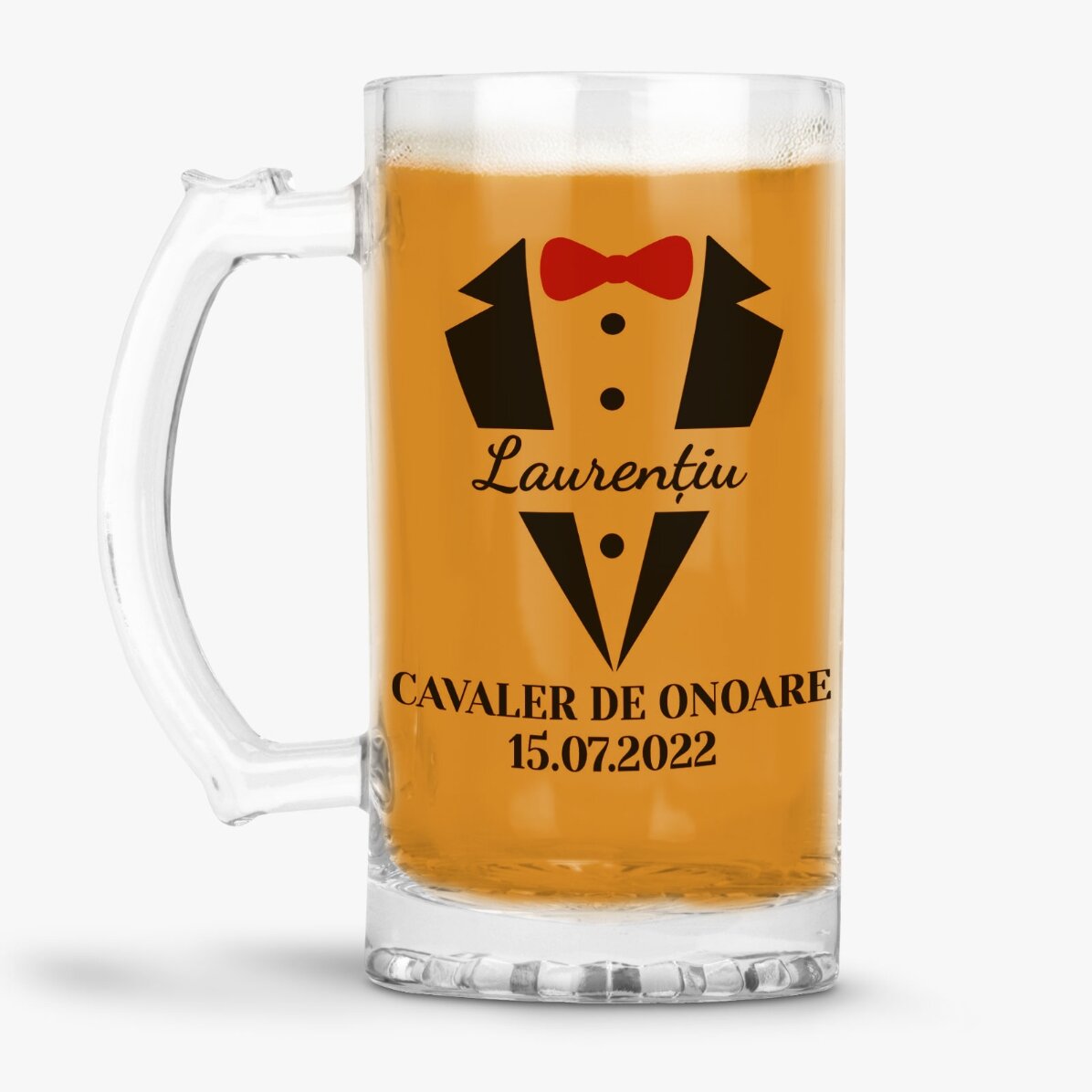 Personalisierter Bierkrug mit Text – Ritter
