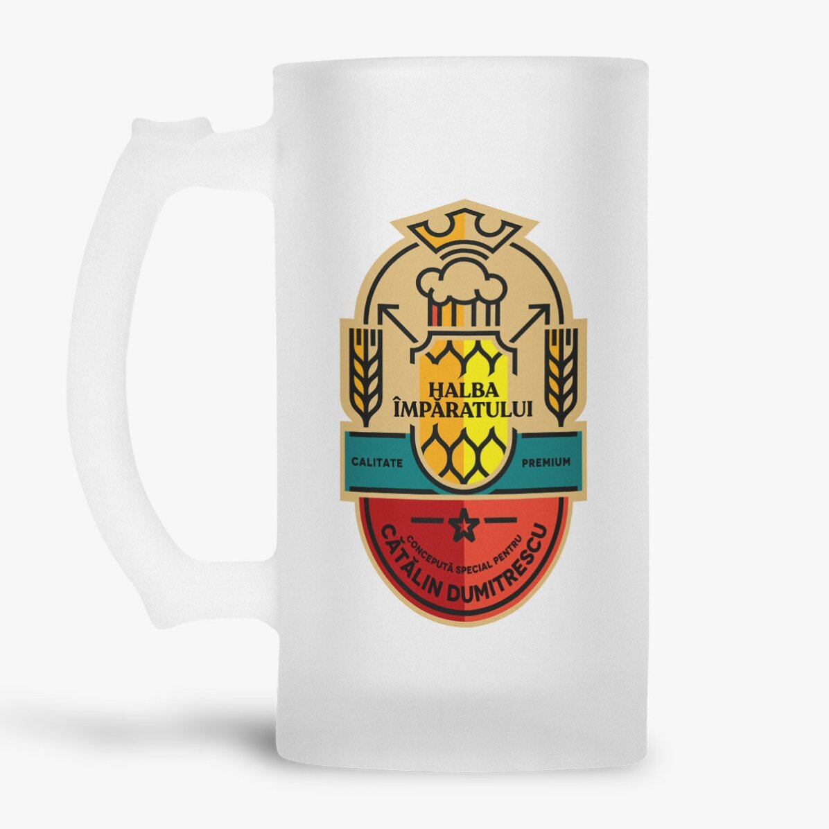 Personalised beer mug with text - The Emperor
