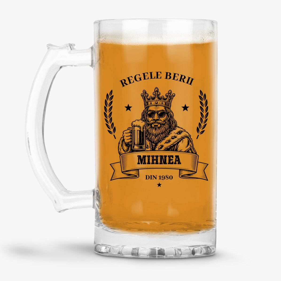 Personalisierter Bierkrug mit Aufdruck – Der König des Bieres