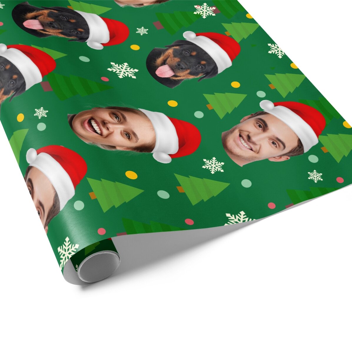Individuell gestaltetes Geschenkpapier mit 3 Fotos – Funny Christmas