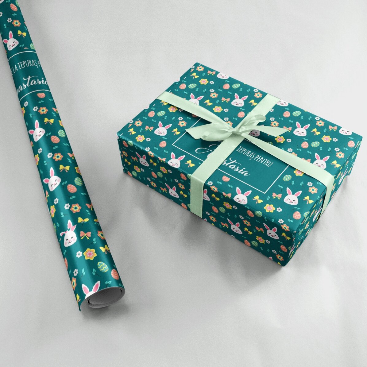 Individuell gestaltetes Geschenkpapier mit Text – Ostern