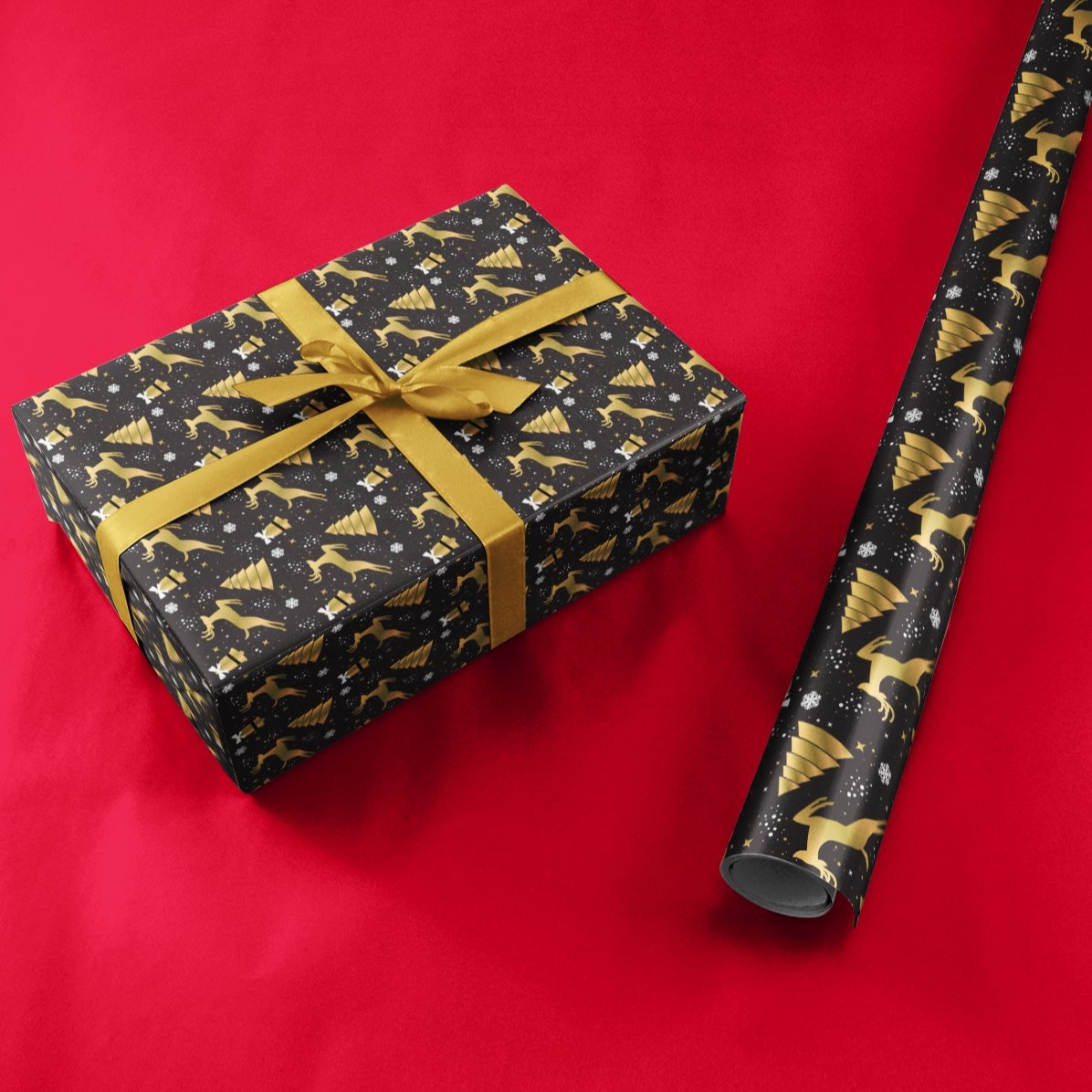 Personalised gift wrapping paper with text in a border - Christmas design