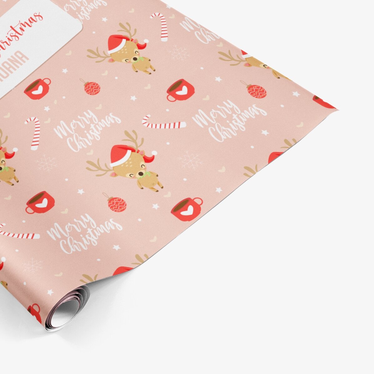 Individuell gestaltetes Geschenkpapier mit Text in einem Rahmen – Sweet Christmas