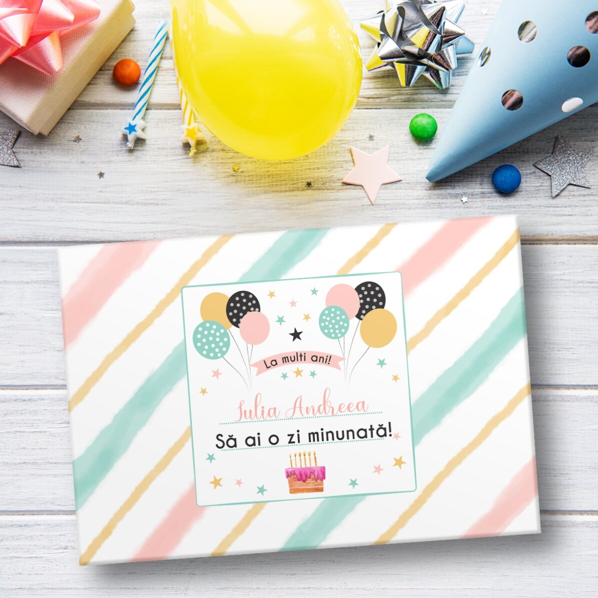 Individuell gestaltetes Geschenkpapier mit Text – Kids