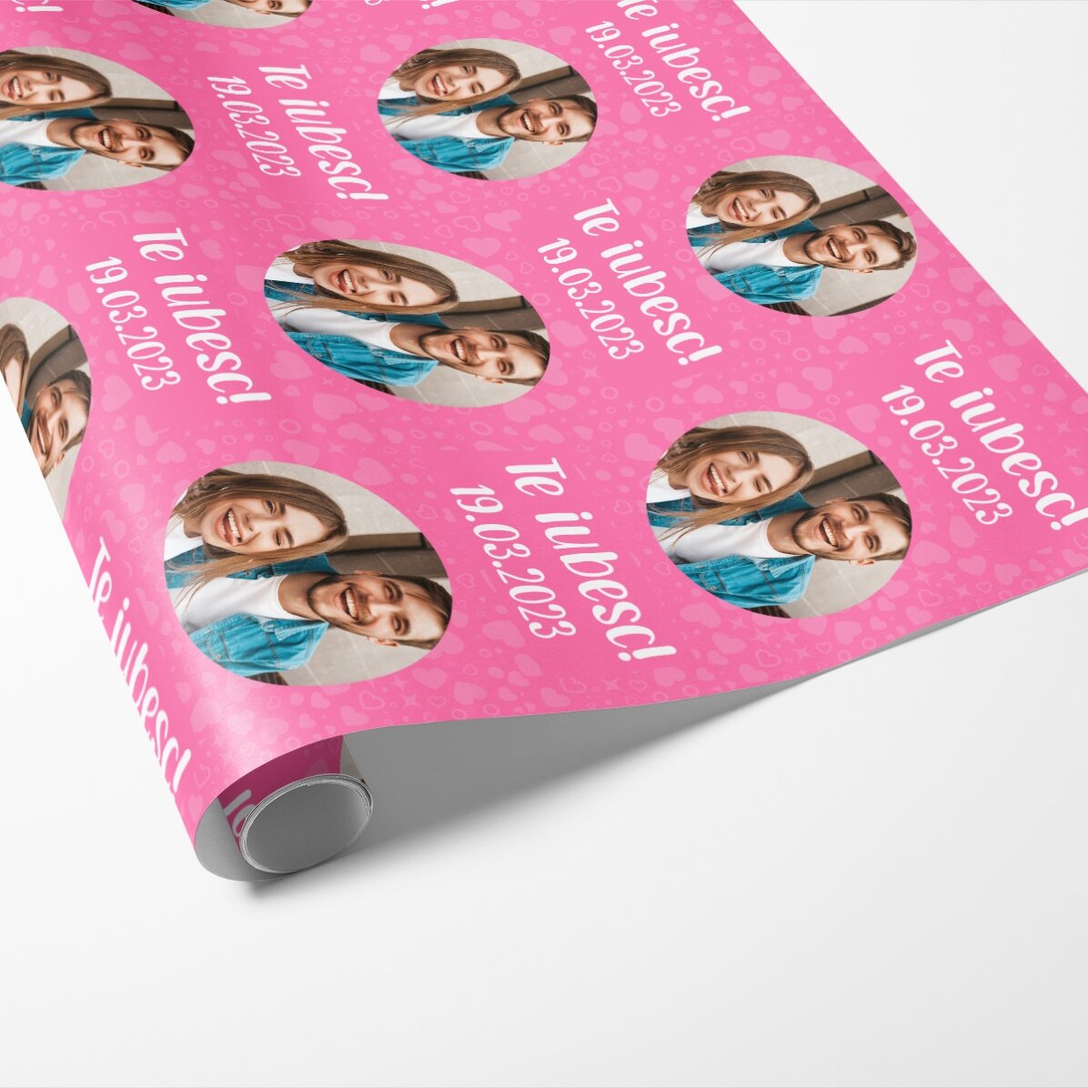 Individuell gestaltetes Geschenkpapier mit Text und Foto – Ich liebe dich!