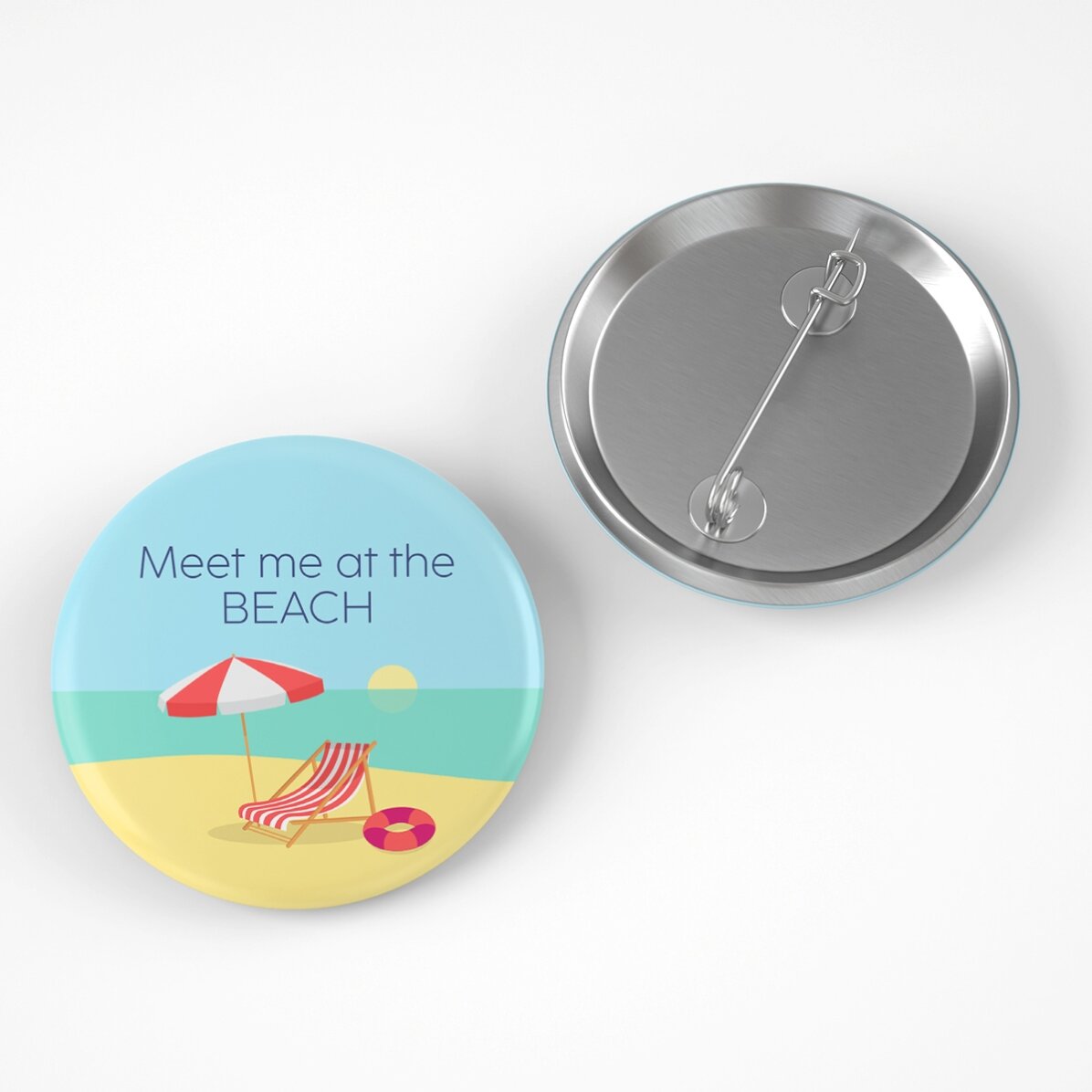 Personalisiertes Abzeichen mit Botschaft – Beach time