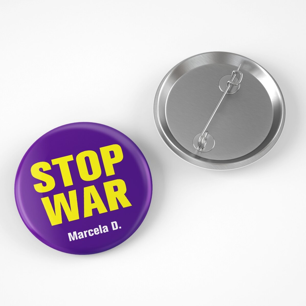 Personalisiertes Namensschild – STOP WAR