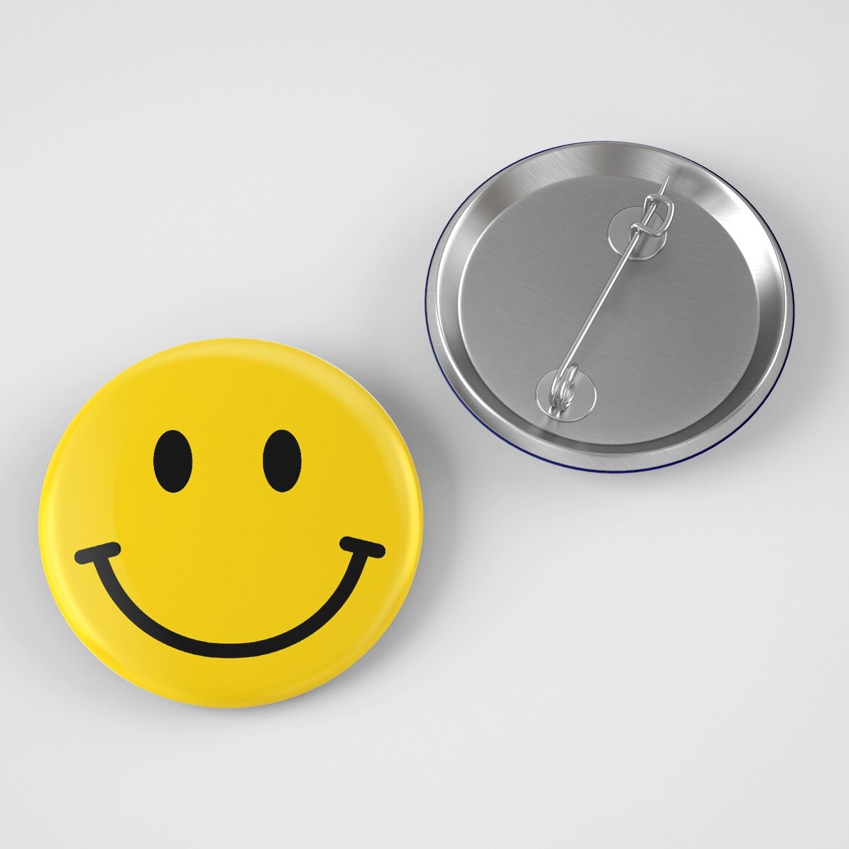 Personalisiertes Abzeichen mit Smiley-Motiv