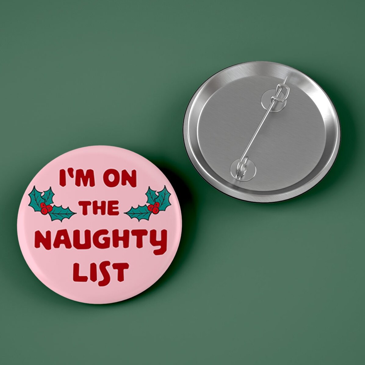 Personalisiertes Abzeichen mit Text – Naughty List