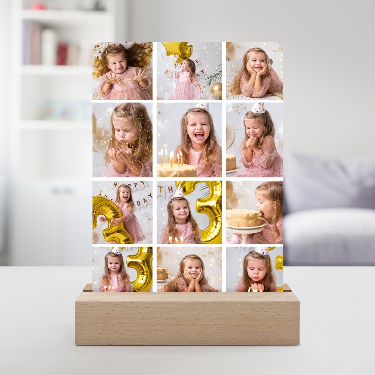 Customised LED night light with 12 photos