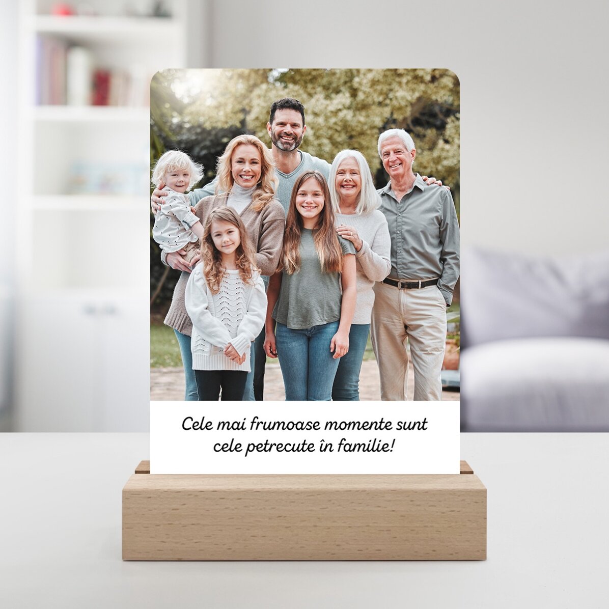 Individuell gestaltete LED-Nachtlampe mit Foto und Botschaft