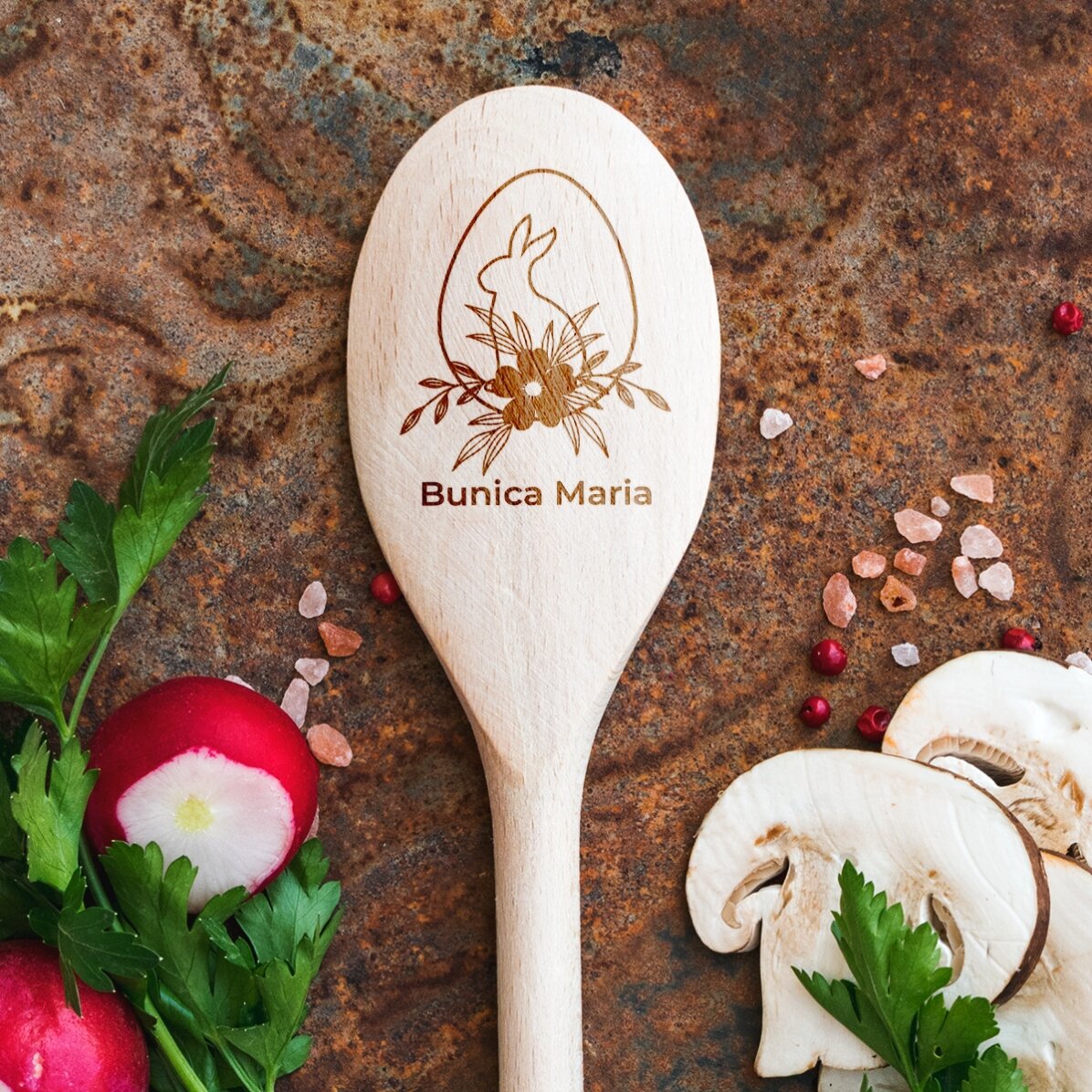 Personalised wooden spoon - Easter bunny