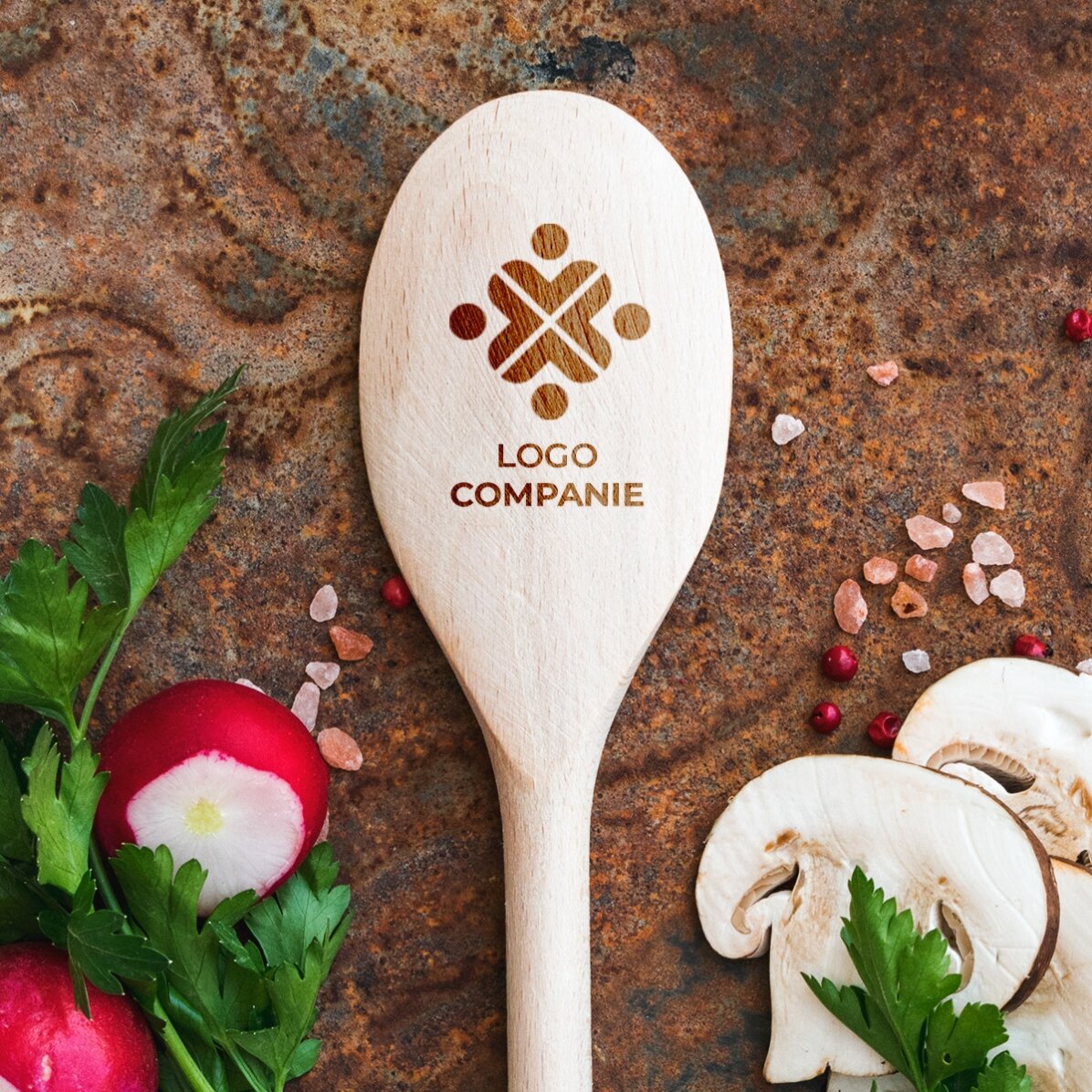 Personalisierter Holzlöffel mit Logo