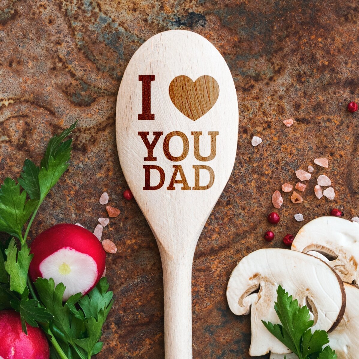 Personalised wooden spoon - I love you