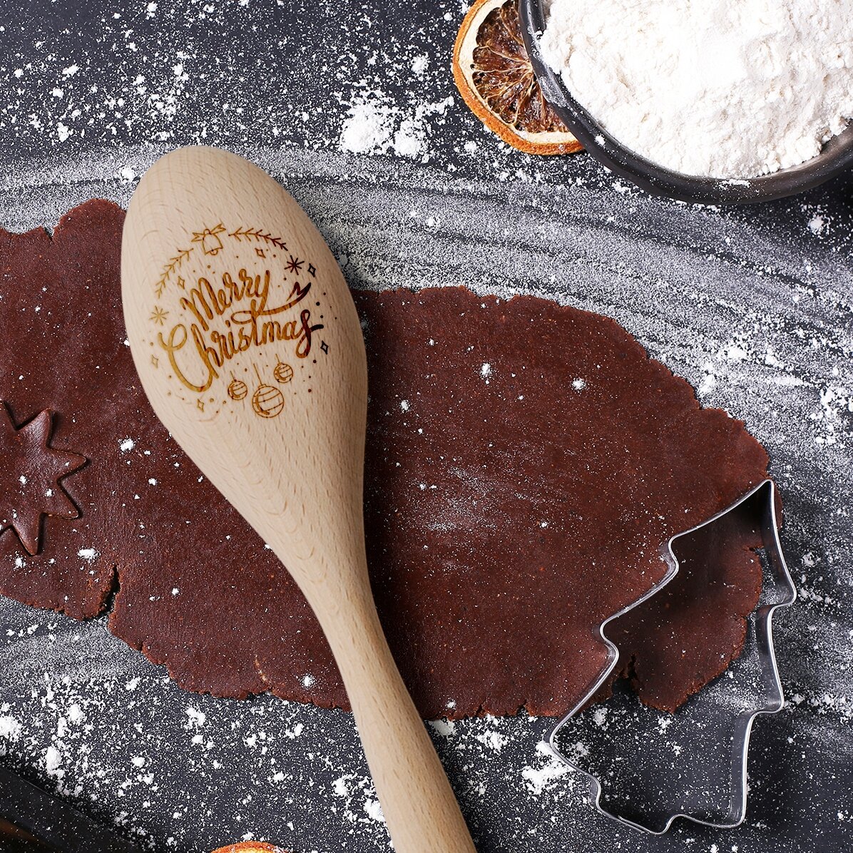 Personalisierter Holzlöffel – Winter Holidays
