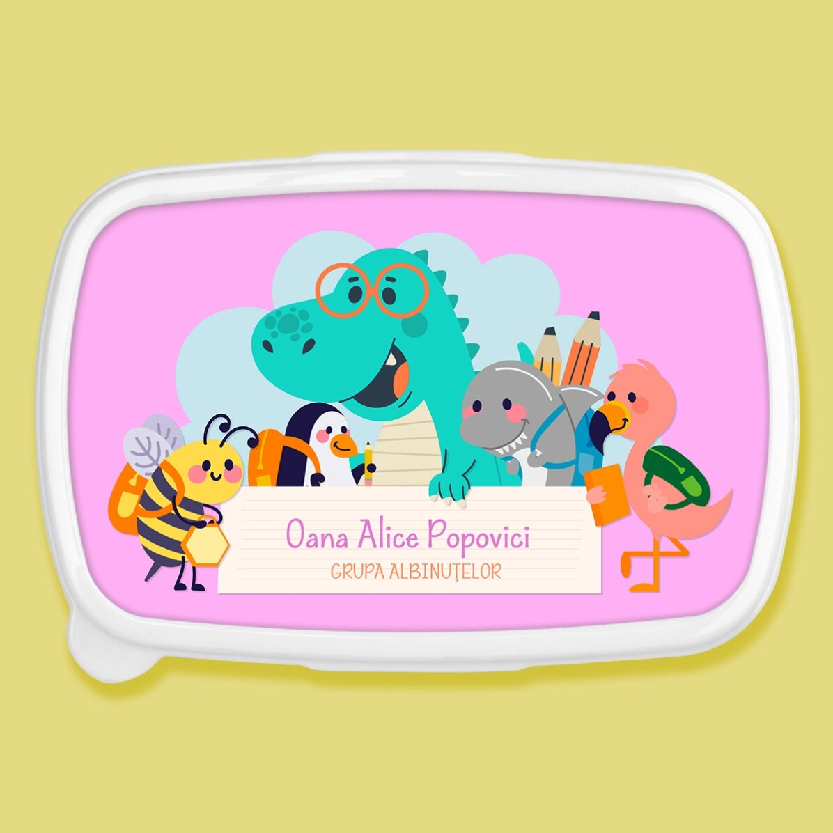 Lunchbox, personalisierte Auflaufform mit Text – Tierchen