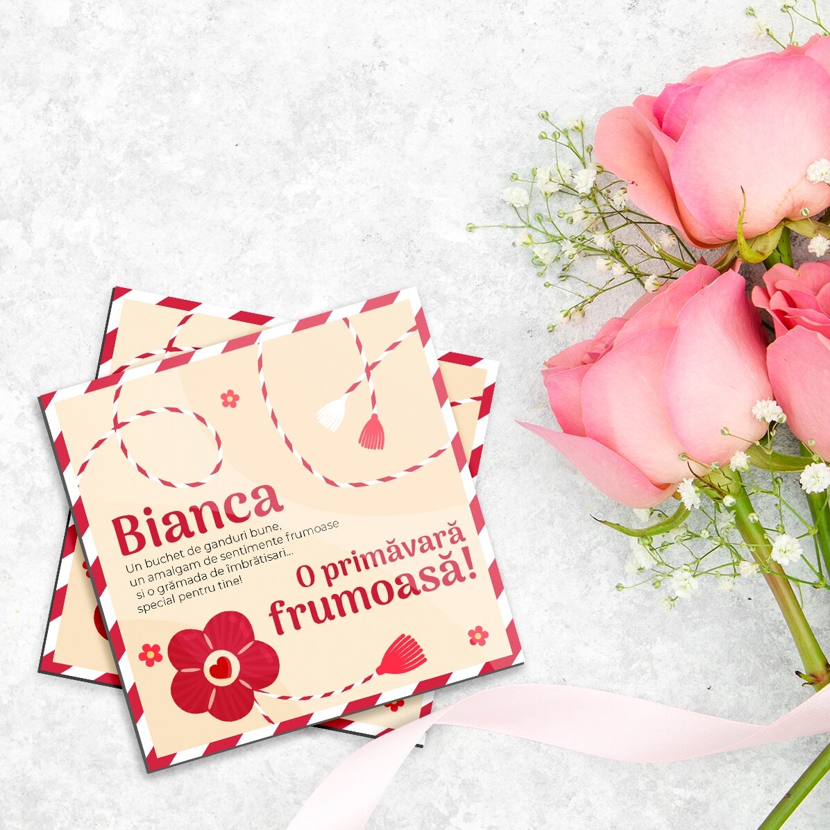 10x10 magnet personalised with name and message