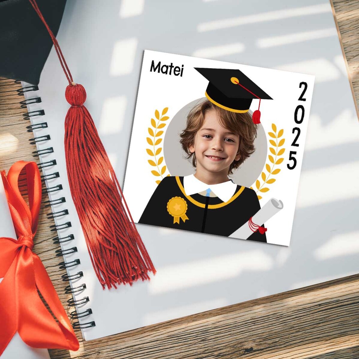 Personalised 10x10 magnet with photo and message - Graduate