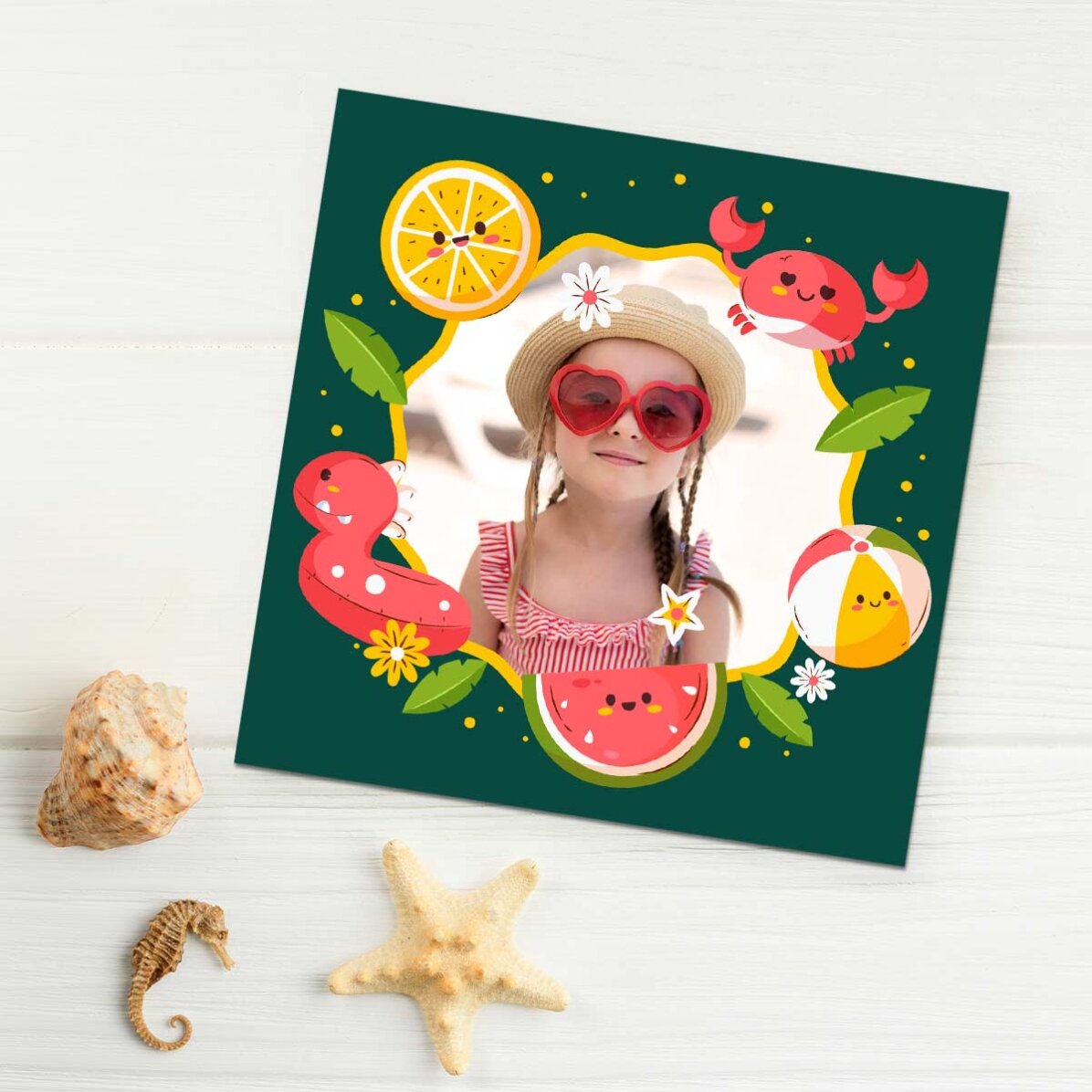 Personalised 10x10 magnet with photo - Summer holiday