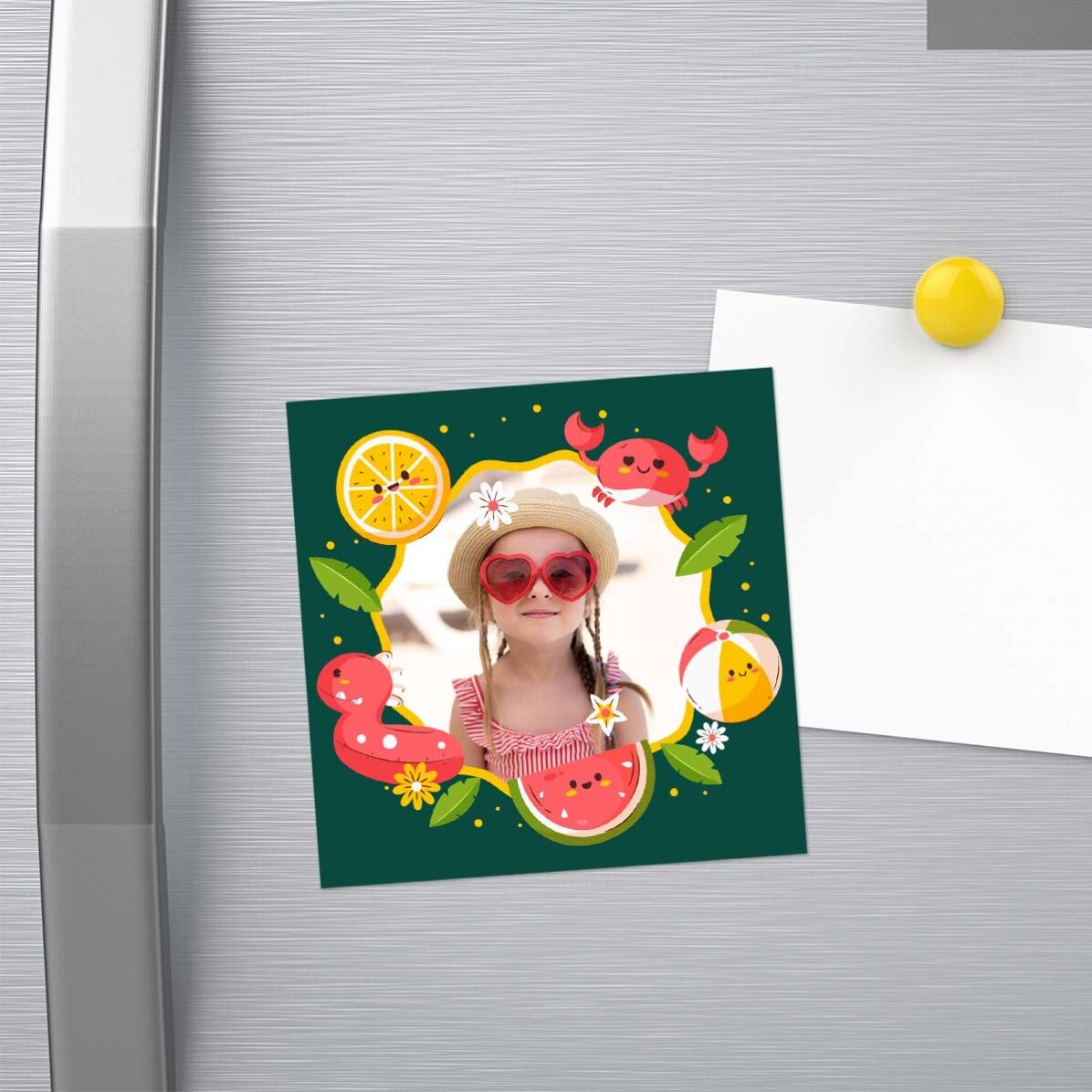 Personalised 10x10 magnet with photo - Summer holiday