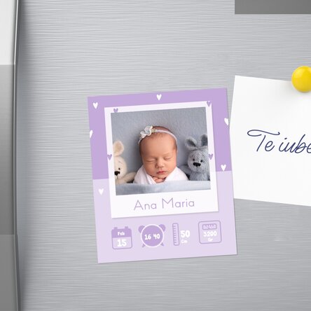 10x12 cm magnet personalised with a photo and text - Baby