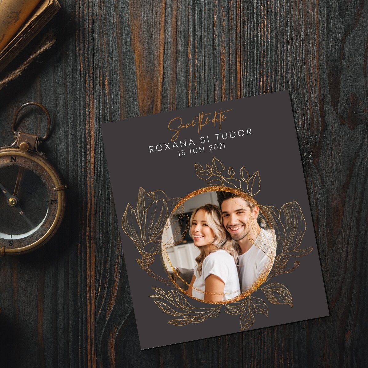 10x12 cm magnet personalised with a photo and text - Save the date