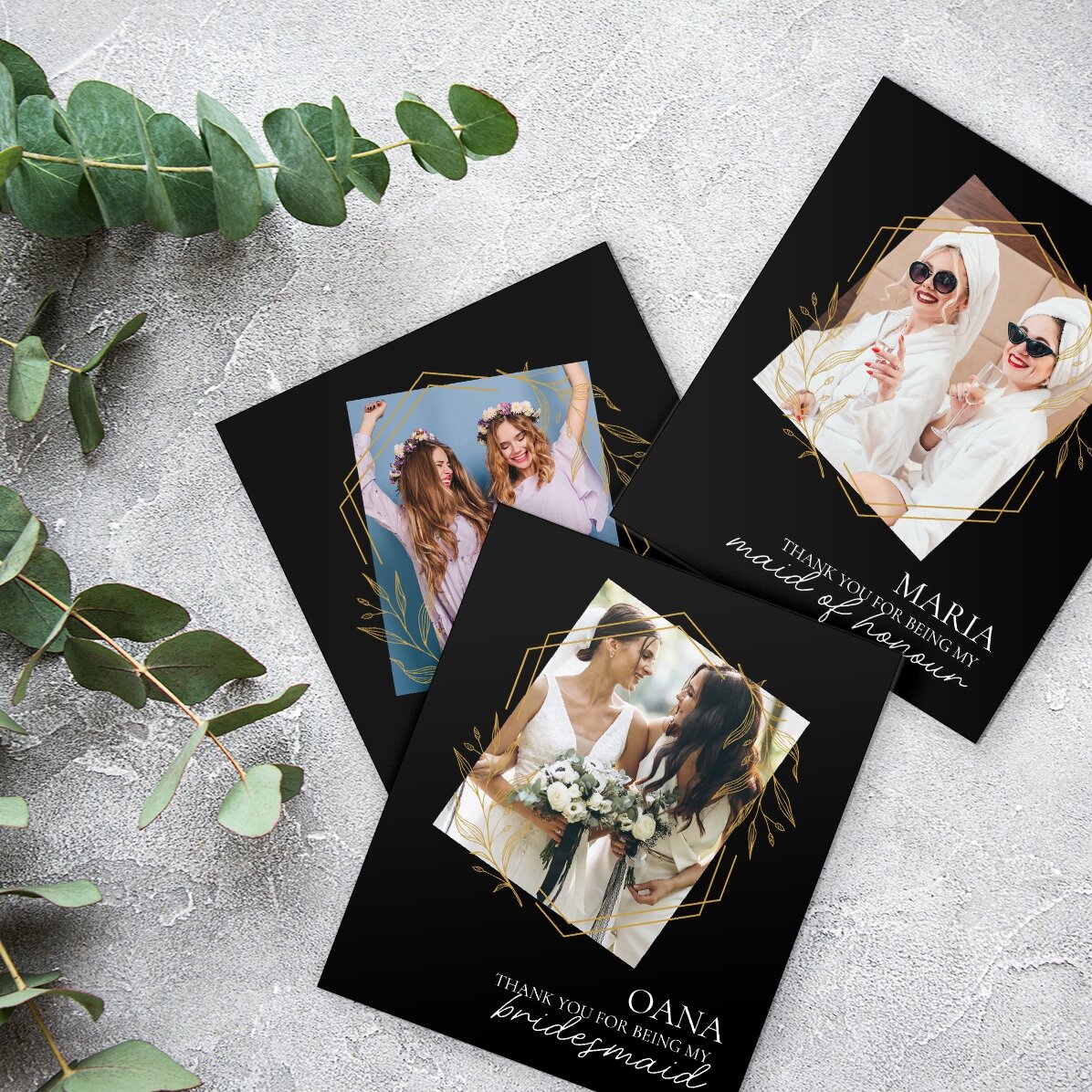 Individuell gestalteter Magnet (10 x 12 cm) mit Foto und Text – Thank you!
