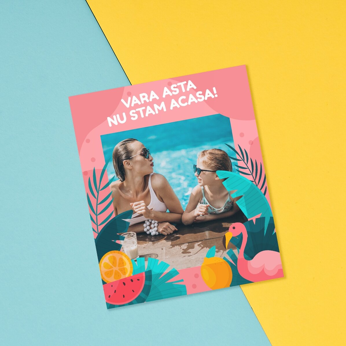 Individuell gestalteter Magnet (10 x 12 cm) mit Foto und Text – Summer fun