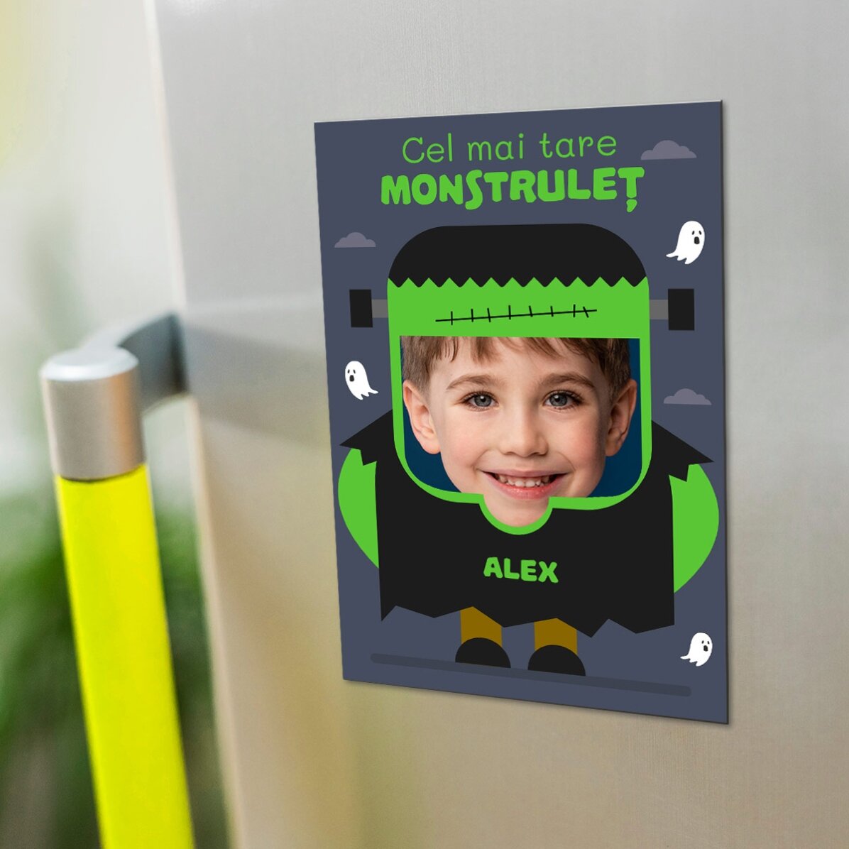 Individuell gestalteter Magnet (10 x 15 cm) mit Foto und Text – Frankenstein
