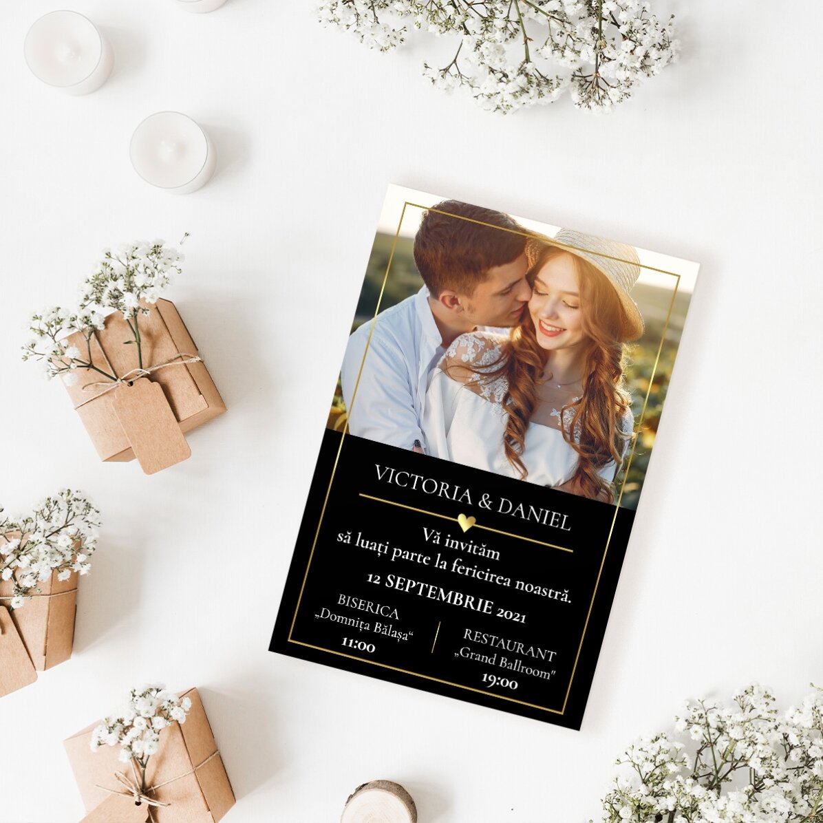 Individuell gestalteter Magnet (10 x 15 cm) mit Foto und Text – Einladung