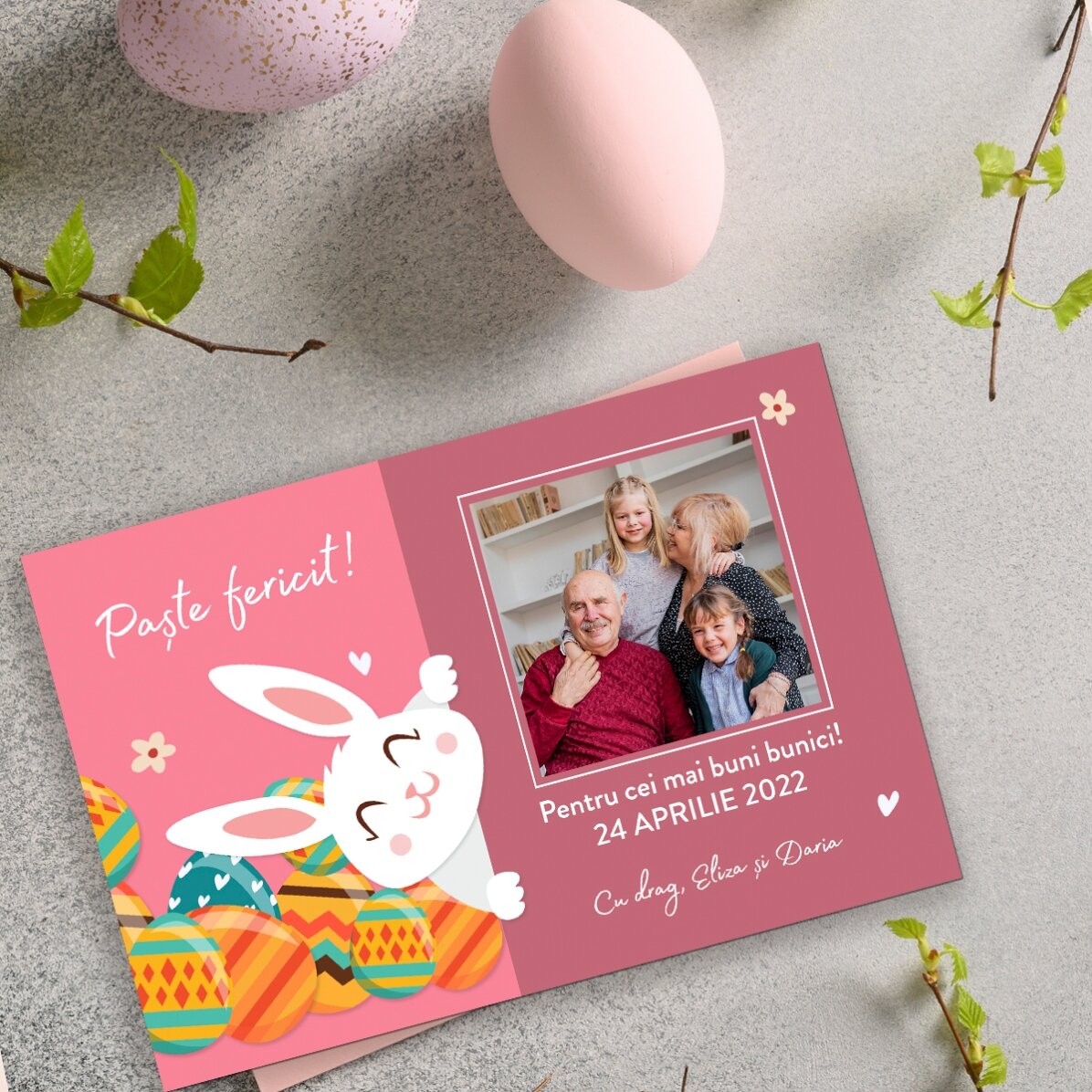 10x15 cm magnet personalised with text and photo - Easter Bunny