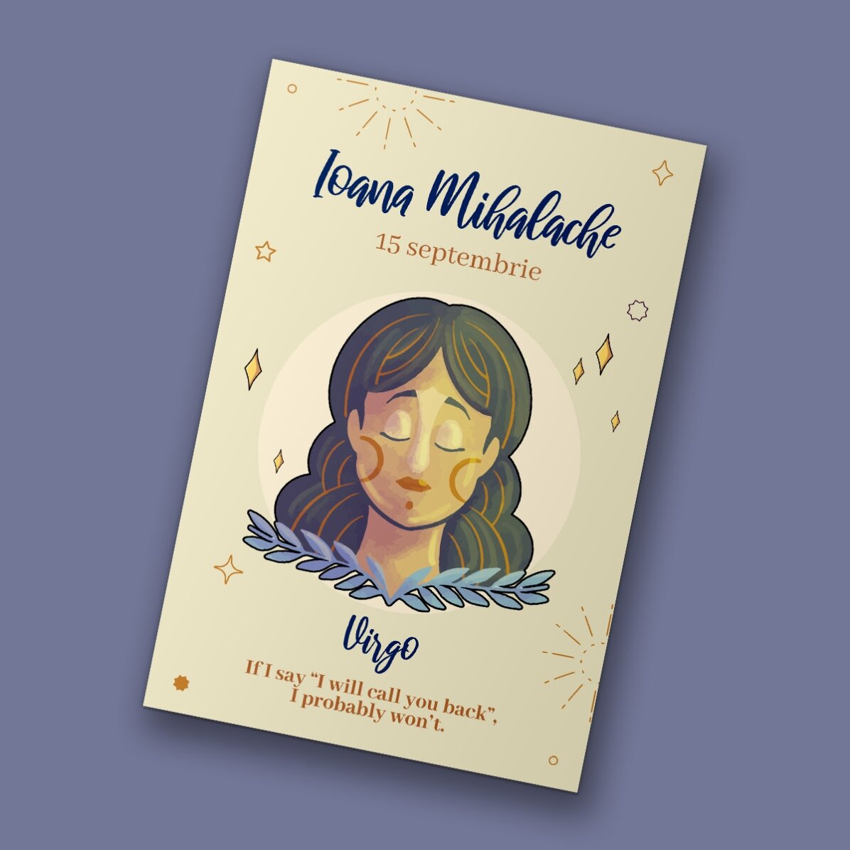 10x15 cm magnet personalised with text - Virgo zodiac sign