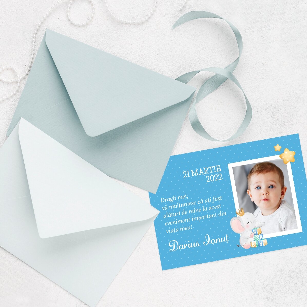 Individuell gestalteter Magnet (10 x 7 cm) mit Foto und Text – Taufurkunde